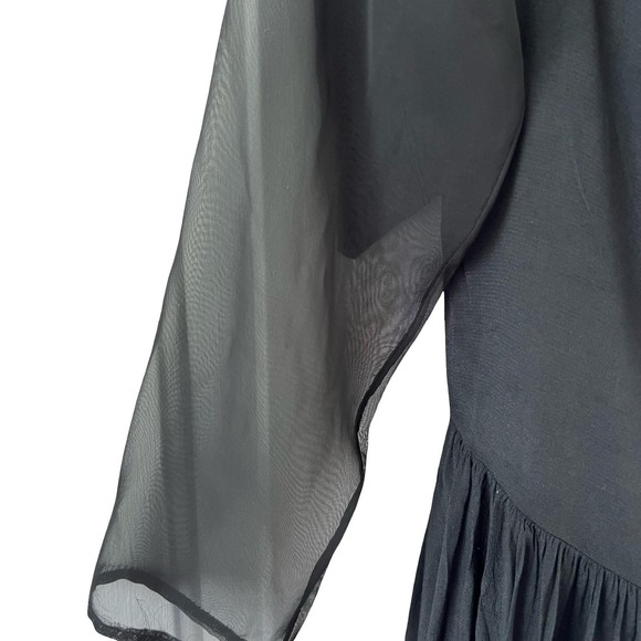 Rampage Dress Medium Black Sheer Maxi Cowl Whimsigoth Dark Romantic Y2K 90s Gown - Picture 10 of 16